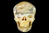 Realistic, Polished, Banded Orange Calcite Skull - Fluorescent! #151167-1